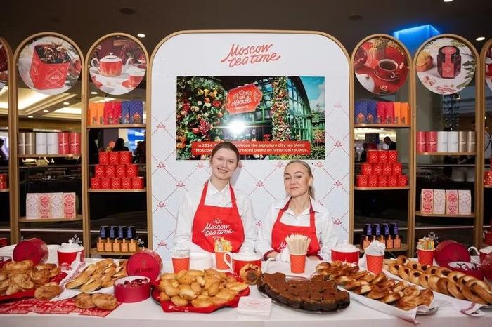 Quầy thưởng thức trà “Moscow Tea Time” mang đến những trải nghiệm văn hóa cùng các dịch vụ chuyên biệt dành cho đại biểu MICE. (Ảnh: Ủy ban Du lịch Thành phố Moscow)