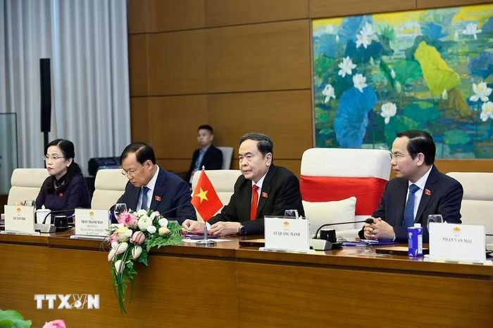 Chủ tịch Quốc hội Trần Thanh Mẫn phát biểu. (Ảnh: Doãn Tấn/TTXVN)