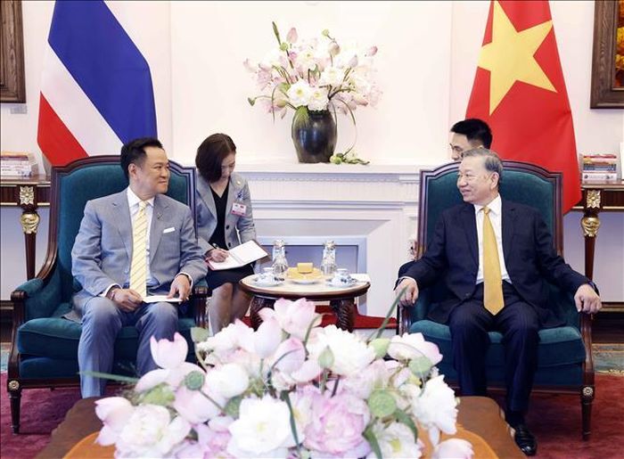 Tổng Bí thư, Chủ tịch nước Tô Lâm tiếp Thủ tướng Thái Lan Anutin Charnvirakul, ngày 9/6/2026. Ảnh: Thống Nhất/TTXVN