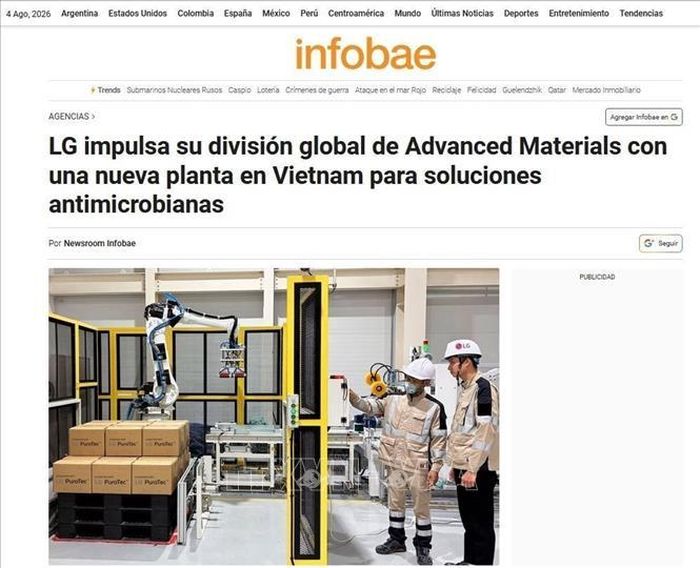 Tờ infobae, một trong những tờ báo hàng đầu của Argentina. Ảnh: Chụp màn hình
