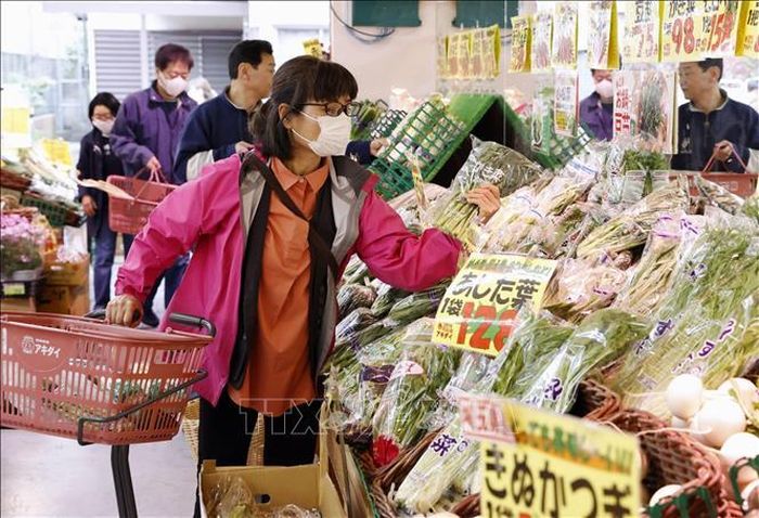 Người dân mua sắm tại siêu thị ở Tokyo, Nhật Bản. Ảnh minh họa: Kyodo/TTXVN