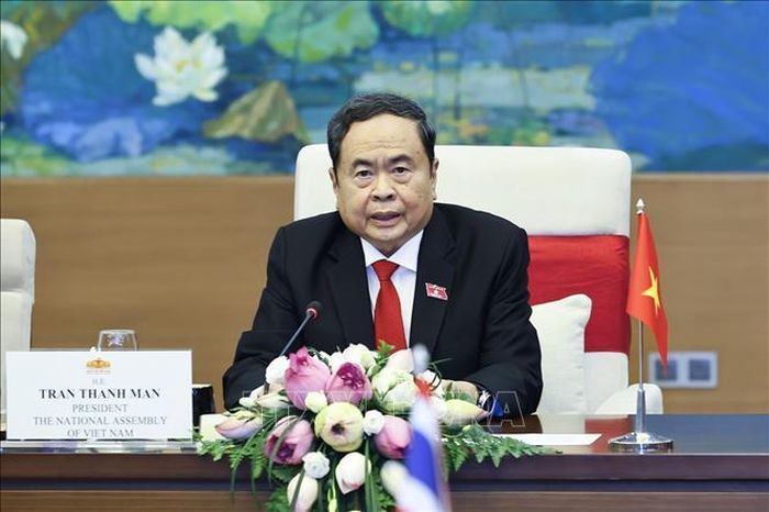 Chủ tịch Quốc hội Trần Thanh Mẫn phát biểu. Ảnh: Doãn Tấn/TTXVN
