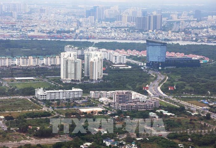 Khu đô thị Thủ Thiêm. Ảnh: Hồng Đạt - TTXVN
