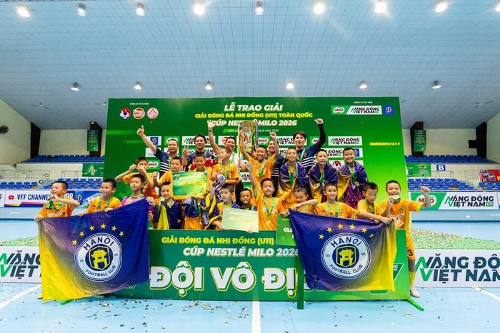 U11 CLB Bóng đá Hà Nội giành chức vô địch mùa giải 2026. Ảnh: Thu Thùy