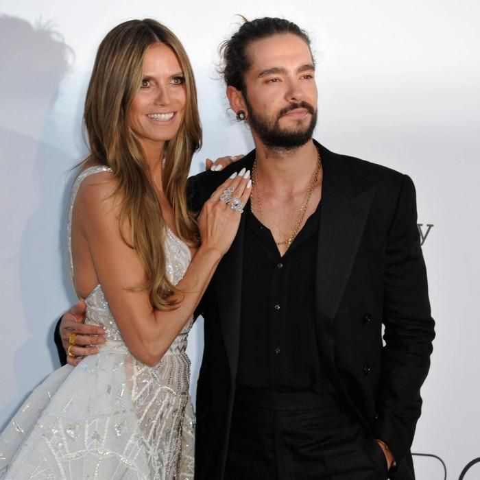 Heidi Klum cười tươi rói mỗi khi xuất hiện bên Tom Kaulitz. Ảnh: Getty Images