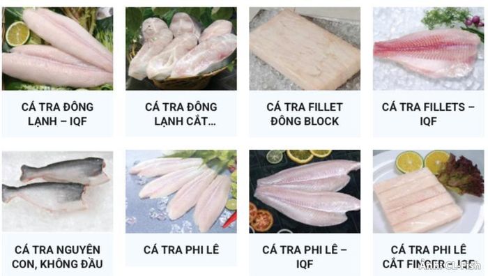 Các mặt hàng cá tra phục vụ xuất khẩu.