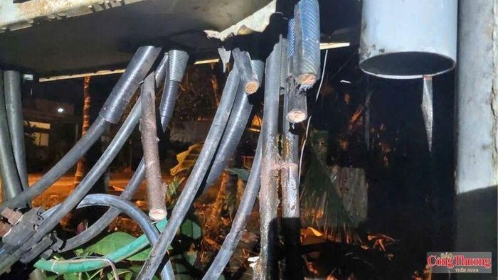 Vị trí Trạm biến áp TC Cầu Ba Láng bị cắt trộm.