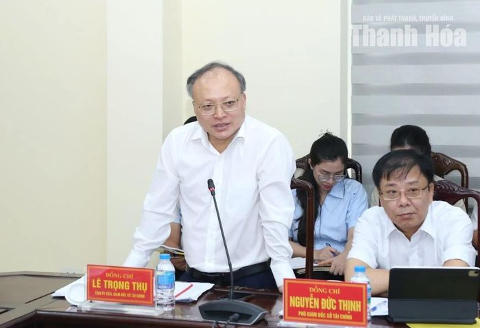 Giám đốc Sở Tài chính Lê Trọng Thụ báo cáo tình hình hoạt động của đơn vị.