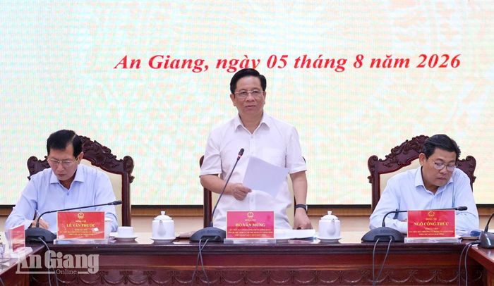Chủ tịch UBND tỉnh An Giang Hồ Văn Mừng phát biểu chỉ đạo tại buổi làm việc