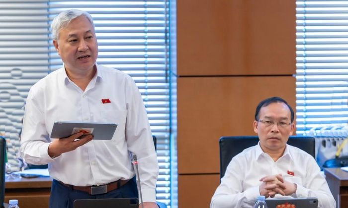  Đại biểu Trần Văn Lâm phát biểu ý kiến tại tổ. 