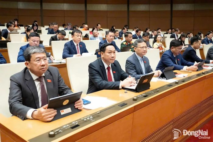 Đoàn Đại biểu Quốc hội thành phố Đồng Nai tham dự kỳ họp. Ảnh: CTV