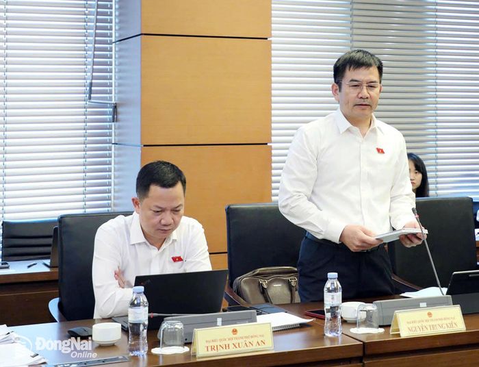 Các đại biểu Quốc hội thành phố Đồng Nai đóng góp nhiều ý kiến tâm huyết tại Phiên thảo luận tổ chiều 3-8. Ảnh: CTV