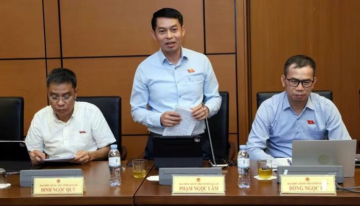  ĐB Phạm Ngọc Lâm đề nghị Ban soạn thảo có thêm các lập luận và giải trình thuyết phục để đại biểu Quốc hội có cơ sở đánh giá đầy đủ sự cần thiết của việc ban hành Nghị quyết theo trình tự, thủ tục rút gọn. Ảnh: Đoàn ĐBQH tỉnh Gia Lai 