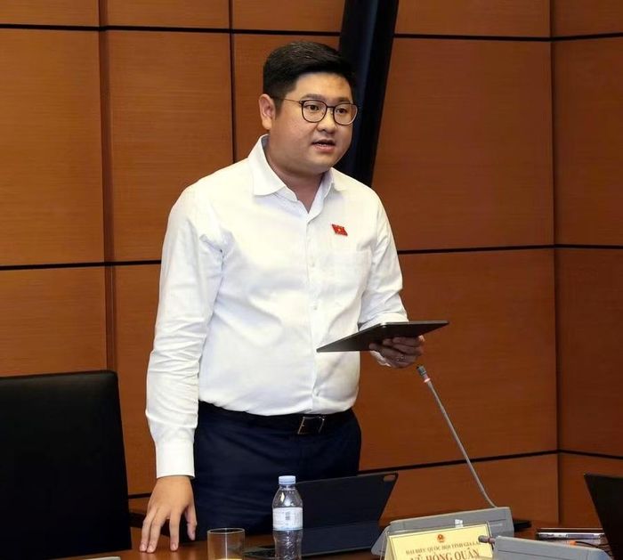  ĐB Vũ Hồng Quân đề xuất bổ sung quy định bảo đảm hoạt động bình thường của doanh nghiệp trong quá trình áp dụng Nghị quyết. Ảnh: Đoàn ĐBQH tỉnh Gia Lai 