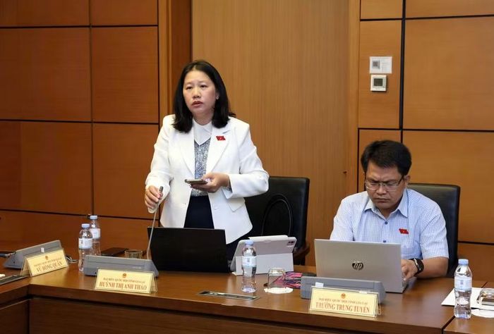  ĐB Huỳnh Thị Anh Thảo đặc biệt quan tâm đến việc xác định phạm vi điều chỉnh của Luật đối với “xuất bản phẩm điện tử”. Ảnh: Đoàn ĐBQH tỉnh Gia Lai 