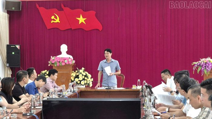 Đồng chí Nguyễn Thái Hòa - Phó Giám đốc Sở Văn hóa, Thể thao và Du lịch phát biểu kết luận cuộc họp.