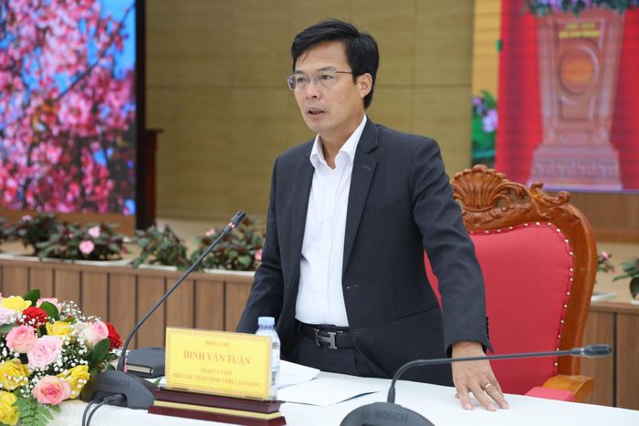 Tỉnh ủy viên, Phó Chủ tịch UBND tỉnh Lâm Đồng Đinh Văn Tuấn phát biểu chỉ đạo