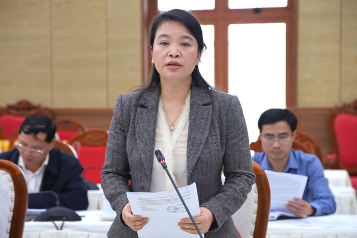 Giám đốc Sở Y tế Lâm Đồng Huỳnh Thị Phương Duyên phát biểu tại buổi làm việc