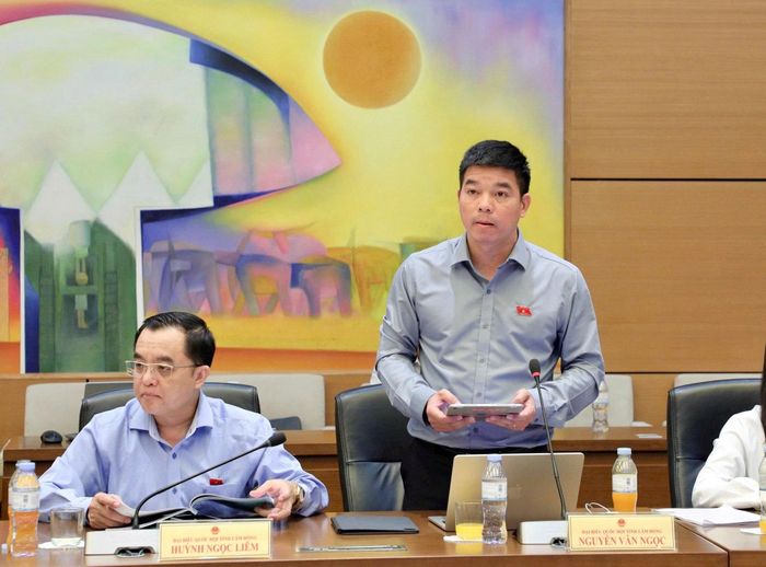 Đại biểu Nguyễn Văn Ngọc, Đoàn ĐBQH tỉnh Lâm Đồng tham gia ý kiến