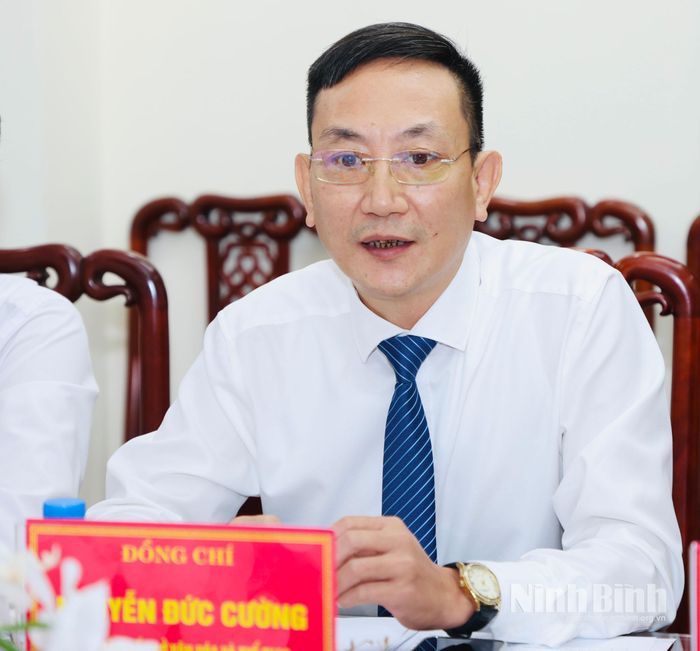 Đồng chí Nguyễn Đức Cường, Phó Giám đốc Sở Văn hóa và Thể thao phát biểu tại buổi làm việc.
