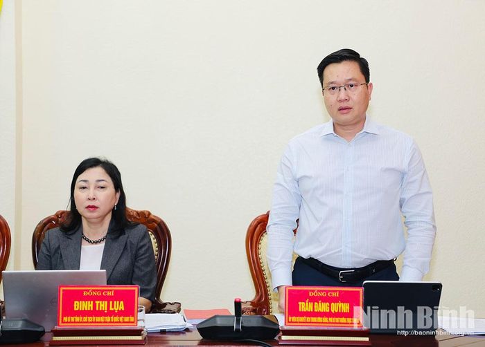 Đồng chí Trần Đăng Quỳnh, Ủy viên dự khuyết Trung ương Đảng, Phó Bí thư Thường trực Tỉnh ủy phát biểu tại hội nghị.