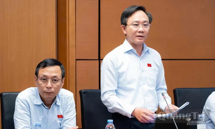 Đồng chí Hoàng Xuân Tân, Phó Chủ tịch UBND tỉnh thảo luận tại tổ - Ảnh: N.M