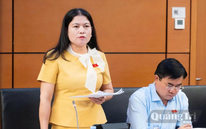 Đồng chí Ly Kiều Vân, Trưởng ban Nội chính Tỉnh ủy thảo luận tại tổ - Ảnh: N.M