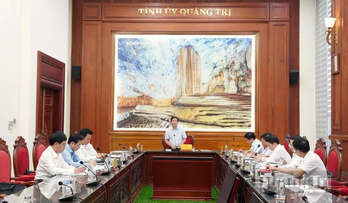 Đồng chí Nguyễn Văn Phương, Bí thư Tỉnh ủy kết luận tại buổi làm việc - Ảnh: Q.V