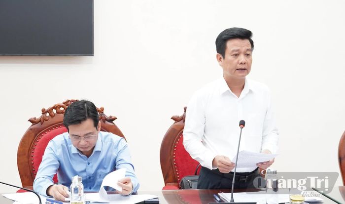 Đại diện lãnh đạo Sở Nông nghiệp và Môi trường phát biểu tại buổi làm việc - Ảnh: Q.V