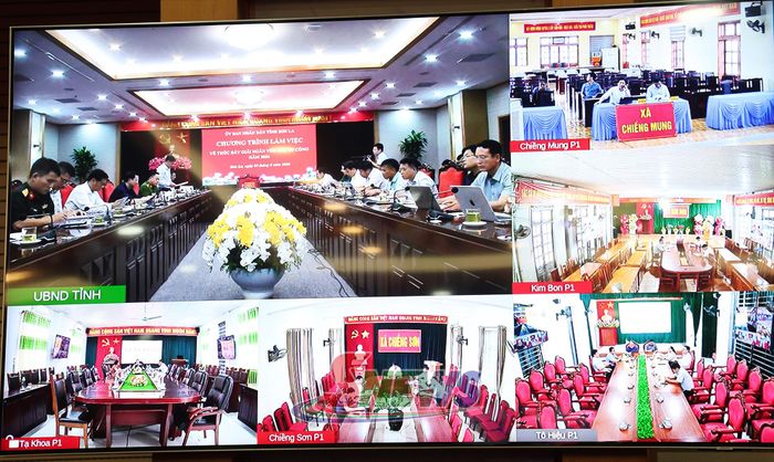 Chương trình làm việc được tổ chức trực tuyến tới 36 điểm cầu xã, phường.