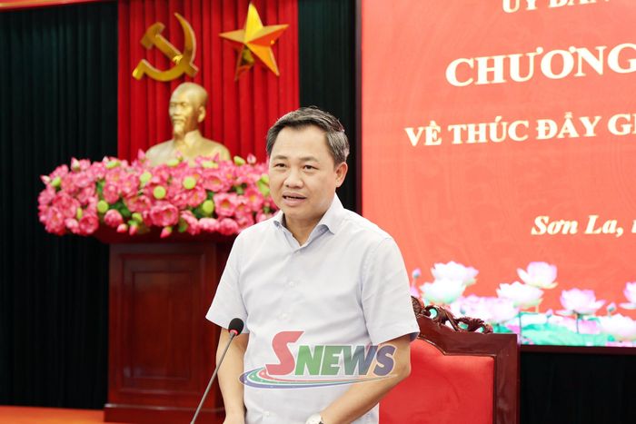 Đồng chí Chủ tịch UBND tỉnh phát biểu chỉ đạo tại chương trình làm việc.