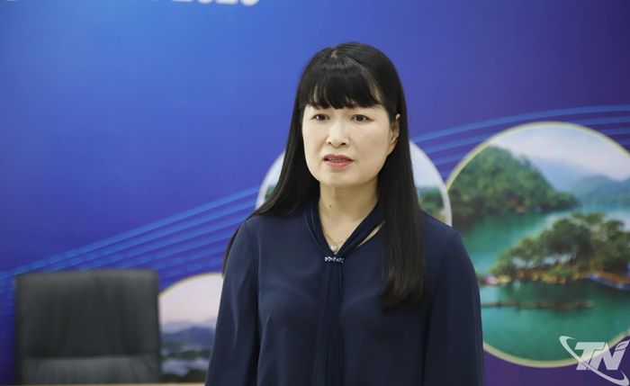Đồng chí Hà Thị Bích Hồng, Giám đốc Sở Văn hóa, Thể thao và Du lịch phát biểu tại buổi khảo sát.