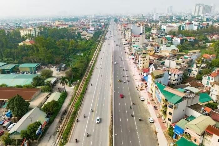 Toàn cảnh tuyến quốc lộ 1A đi qua Hà Nội.