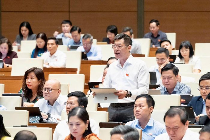Đại biểu Nguyễn Hoàng Giang (Đoàn Đắk Lắk) phát biểu. Ảnh: Quochoi.vn