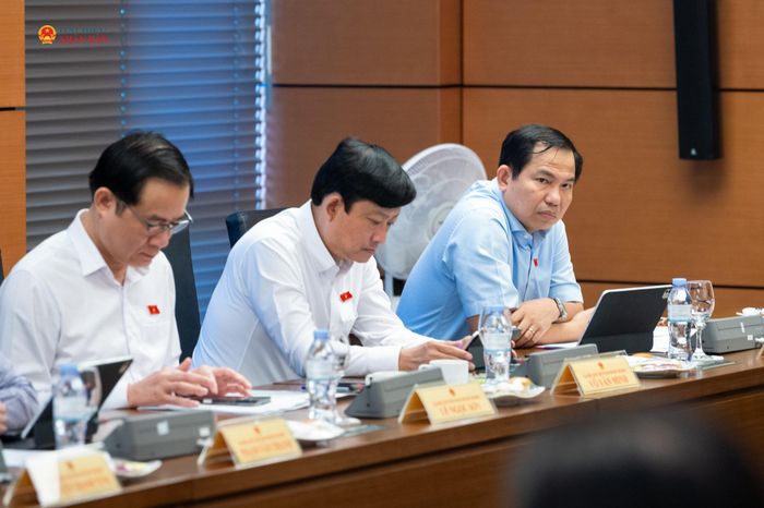 Tổng Thư ký Quốc hội, Chủ nhiệm Văn phòng Quốc hội Lê Quang Mạnh và các ĐBQH TP. Hồ Chí Minh tham dự phiên thảo luận tổ
