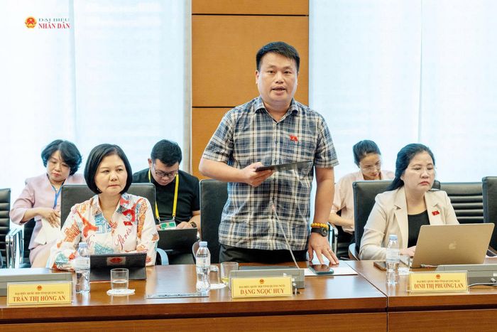 Phó Chủ nhiệm Ủy ban Công tác đại biểu Đặng Ngọc Huy, ĐBQH tỉnh Quảng Ngãi phát biểu