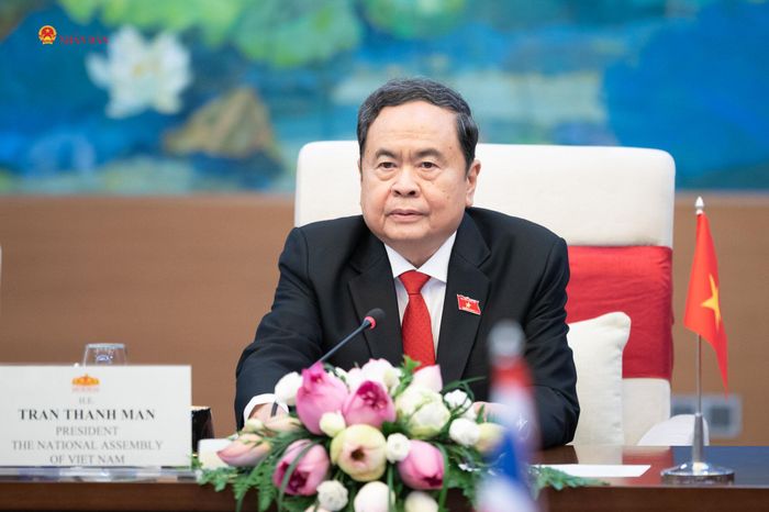 Chủ tịch Quốc hội Trần Thanh Mẫn phát biểu tại hội đàm