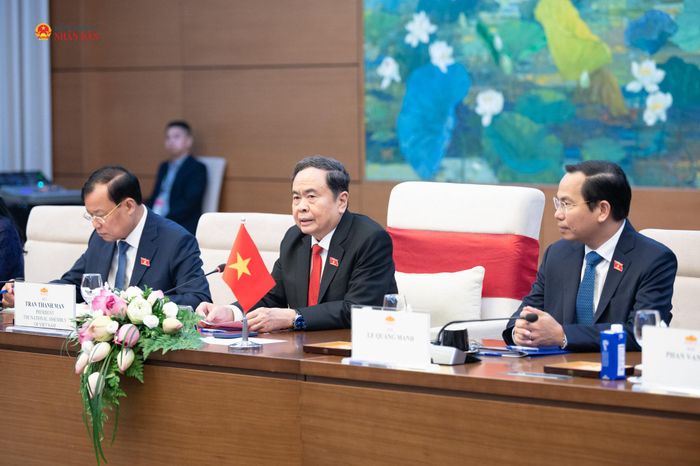 Chủ tịch Quốc hội Trần Thanh Mẫn phát biểu tại hội đàm