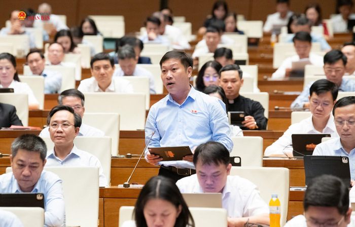 ĐBQH Nguyễn Khánh Vũ (Quảng Trị) phát biểu. Ảnh: Lâm Hiển