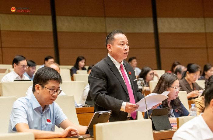 ĐBQH Tráng A Dương (Lào Cai) phát biểu. Ảnh: Lâm Hiển