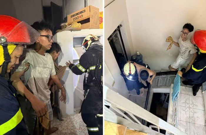 2 người mắc kẹt trong đám cháy tại phố Tản Đà, phường Hà Đông đã được lực lượng Cảnh sát PCCC &amp; CNCH đưa ra ngoài an toàn.