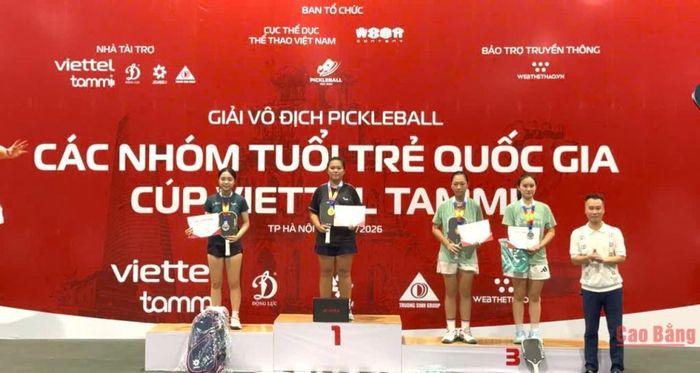 VĐV Lăng Lục Phương Nhi giành Huy chương Vàng nội dung đơn nữ U16, Giải Vô địch Pickleball các nhóm tuổi trẻ Quốc gia Cúp Viettel Tammi năm 2026 (vòng 3).