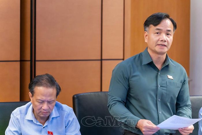 Đại biểu Trần Hoài Nam phát biểu góp ý dự án Luật sửa đổi, bổ sung một số điều của Luật Người lao động Việt Nam đi làm việc ở nước ngoài theo hợp đồng.