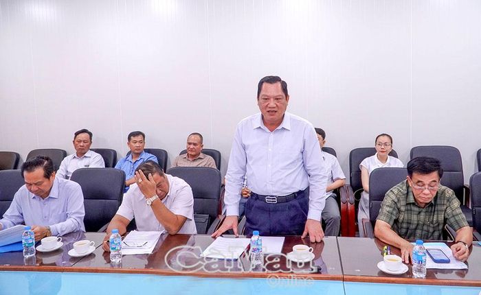  Đồng chí Lâm Văn Bi phát biểu tại buổi làm việc
