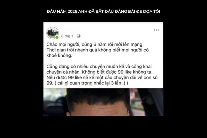 Hình ảnh status của chồng được Thư Đan Nguyễn đính kèm bài đăng
