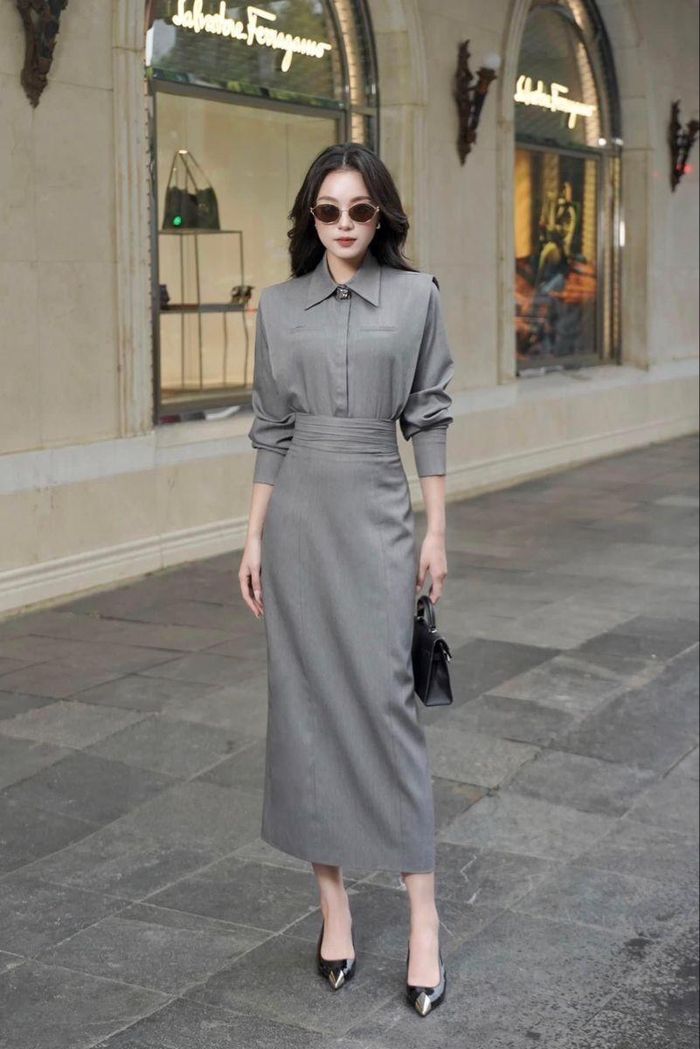 Đầm tối giản dễ phối, ít lỗi mốt. (Ảnh: Pinterest)