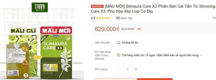 Yêu cầu Shopee, Lazada ngừng bán sản phẩm hỗ trợ giảm cân Slimaura Care x3.