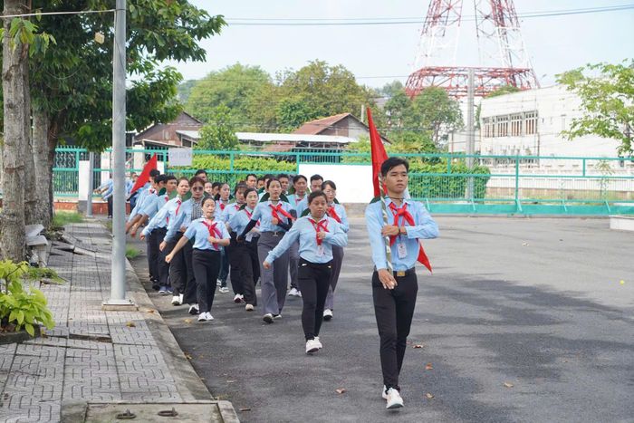 Tập luyện Nghi thức Đội ở các địa phương. Ảnh: Hội đồng Đội Trung ương cung cấp