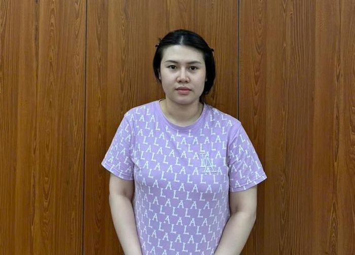 Chân dung đối tượng Nguyễn Thị Oanh tại cơ quan công an. Ảnh: Cơ quan Công an.