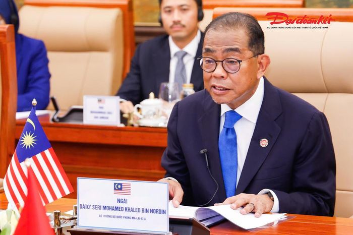 Bộ trưởng Dato' Seri Mohamed Khaled bin Nordin tại hội đàm. Ảnh: Quang Vinh